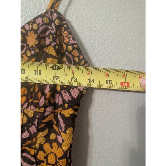 Trina Turk Tank Top Womens 6 Floral Half Button Summer Hippy‎ Boho Festival - Picture 6 of 8